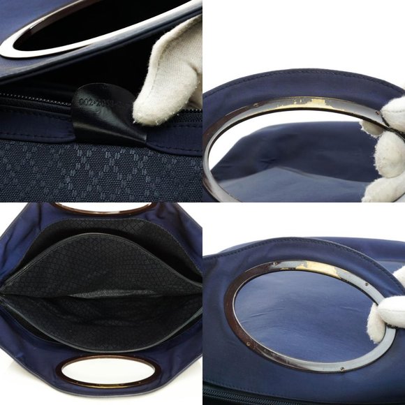 Auth Gucci Hand Bag Navy Blue Nylon #8276G52 - Picture 14 of 15